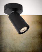 XYRUS - Plafondspot - Ø 9 cm - LED Dim to warm - GU10 - 1x5W 2200K/3000K - Zwart