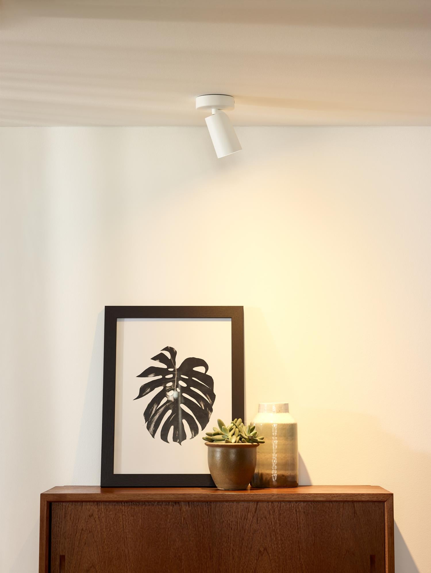 XYRUS - Plafondspot - Ø 9 cm - LED Dim to warm - GU10 - 1x5W 2200K/3000K - Wit