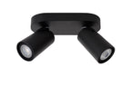 XYRUS - Spot plafonnier - LED Dim to warm - GU10 - 2x5W 2200K/3000K - Noir