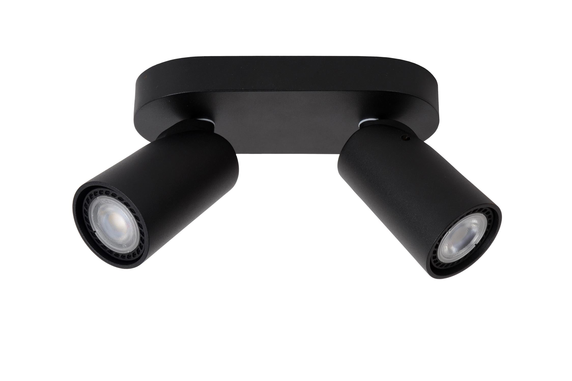 XYRUS - Spot plafonnier - LED Dim to warm - GU10 - 2x5W 2200K/3000K - Noir