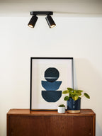 XYRUS - Spot plafonnier - LED Dim to warm - GU10 - 2x5W 2200K/3000K - Noir