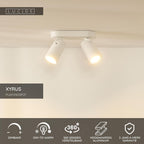 XYRUS - Spot plafonnier - LED Dim to warm - GU10 - 2x5W 2200K/3000K - Blanc