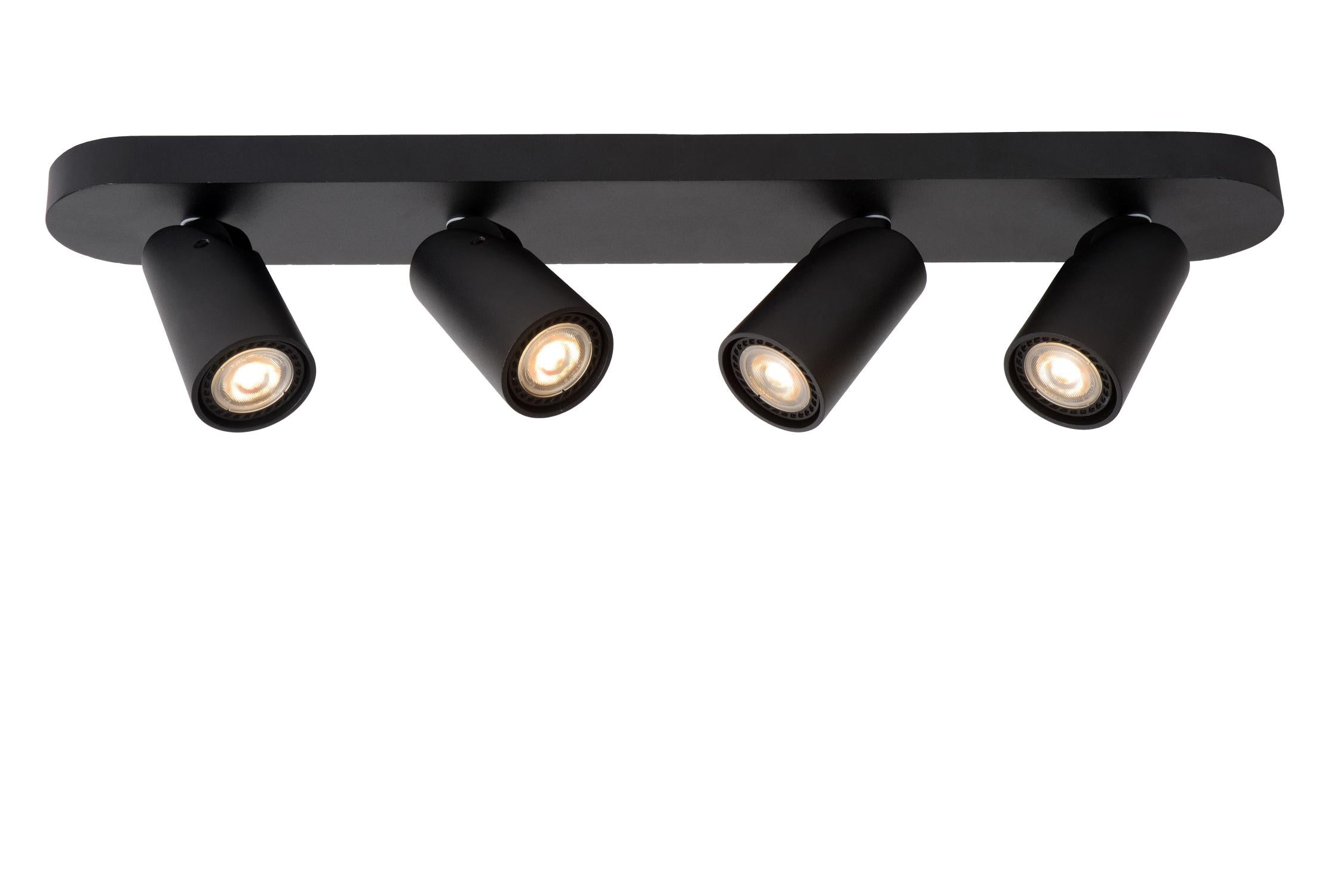 XYRUS - Spot plafonnier - LED Dim to warm - GU10 - 4x5W 2200K/3000K - Noir