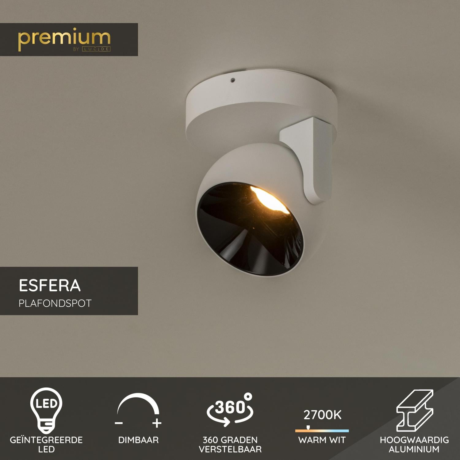ESFERA - Spot de plafond - LED Dimmable - 1x11W 2700K - Blanc