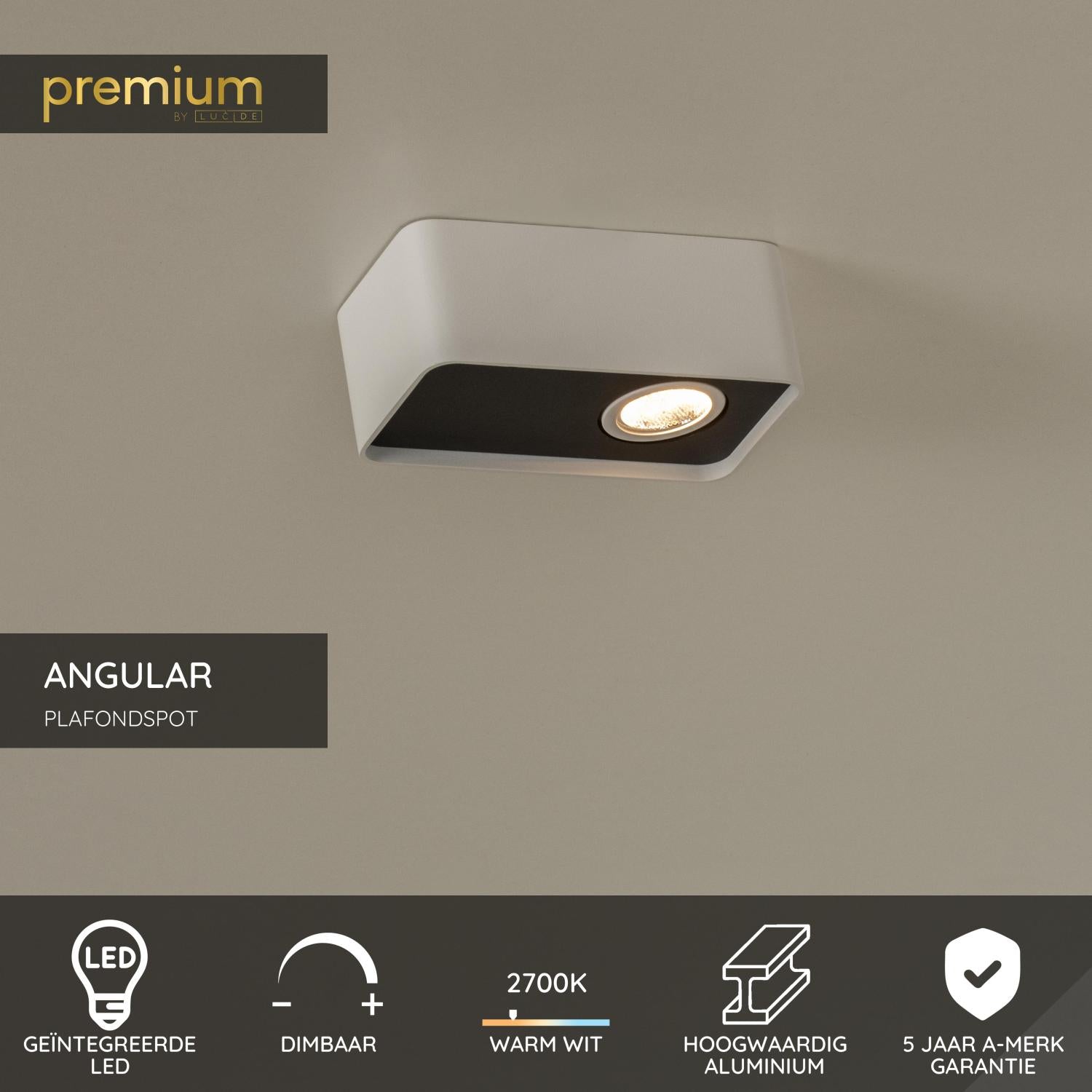 ANGULAR - Spot de plafond - LED Dimmable - 1x6W 2700K - Blanc