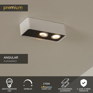 ANGULAR - Ceiling spotlight - LED Dimmable - 2x5W 2700K - White