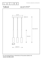 TUBULE - Hanglamp - Ø 26 cm - LED - 3x7W 2700K - Zwart