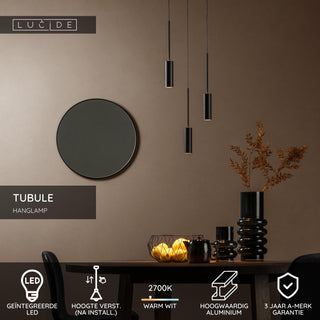 TUBULE - Hanglamp - Ø 26 cm - LED - 3x7W 2700K - Zwart