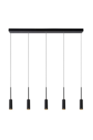 TUBULE - Hanglamp - LED - 5x7W 2700K - Zwart