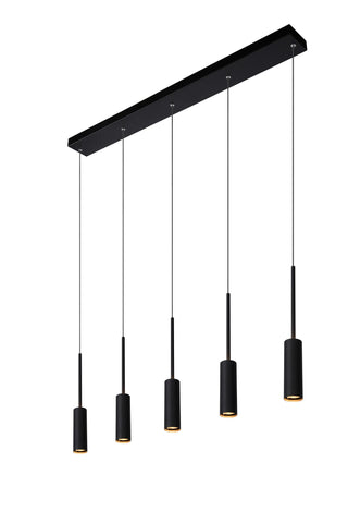 TUBULE - Hanglamp - LED - 5x7W 2700K - Zwart