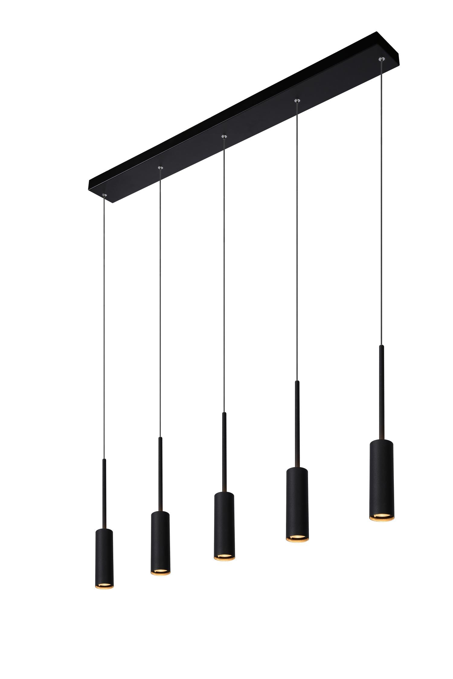 TUBULE - Hanglamp - LED - 5x7W 2700K - Zwart