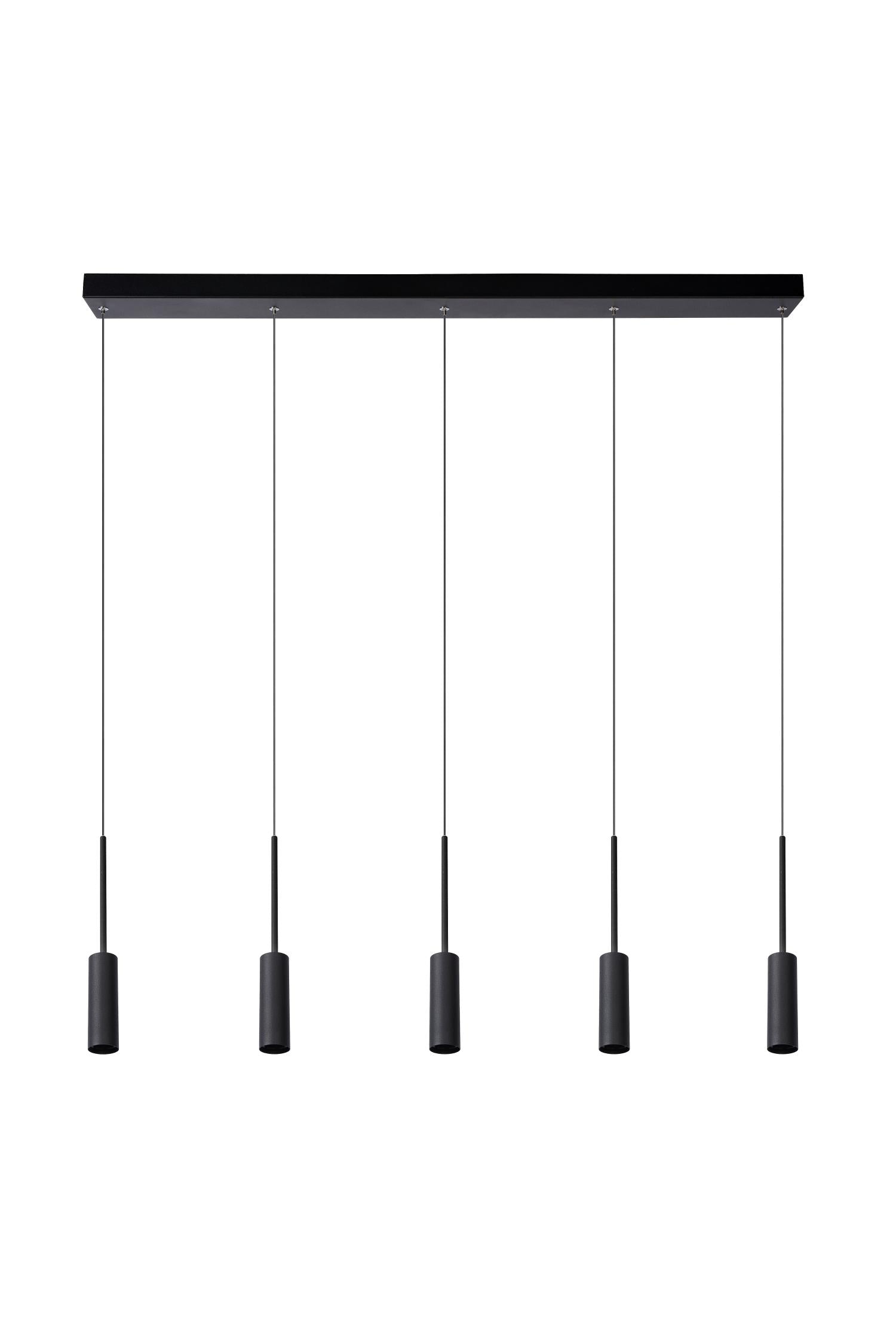 TUBULE - Hanglamp - LED - 5x7W 2700K - Zwart