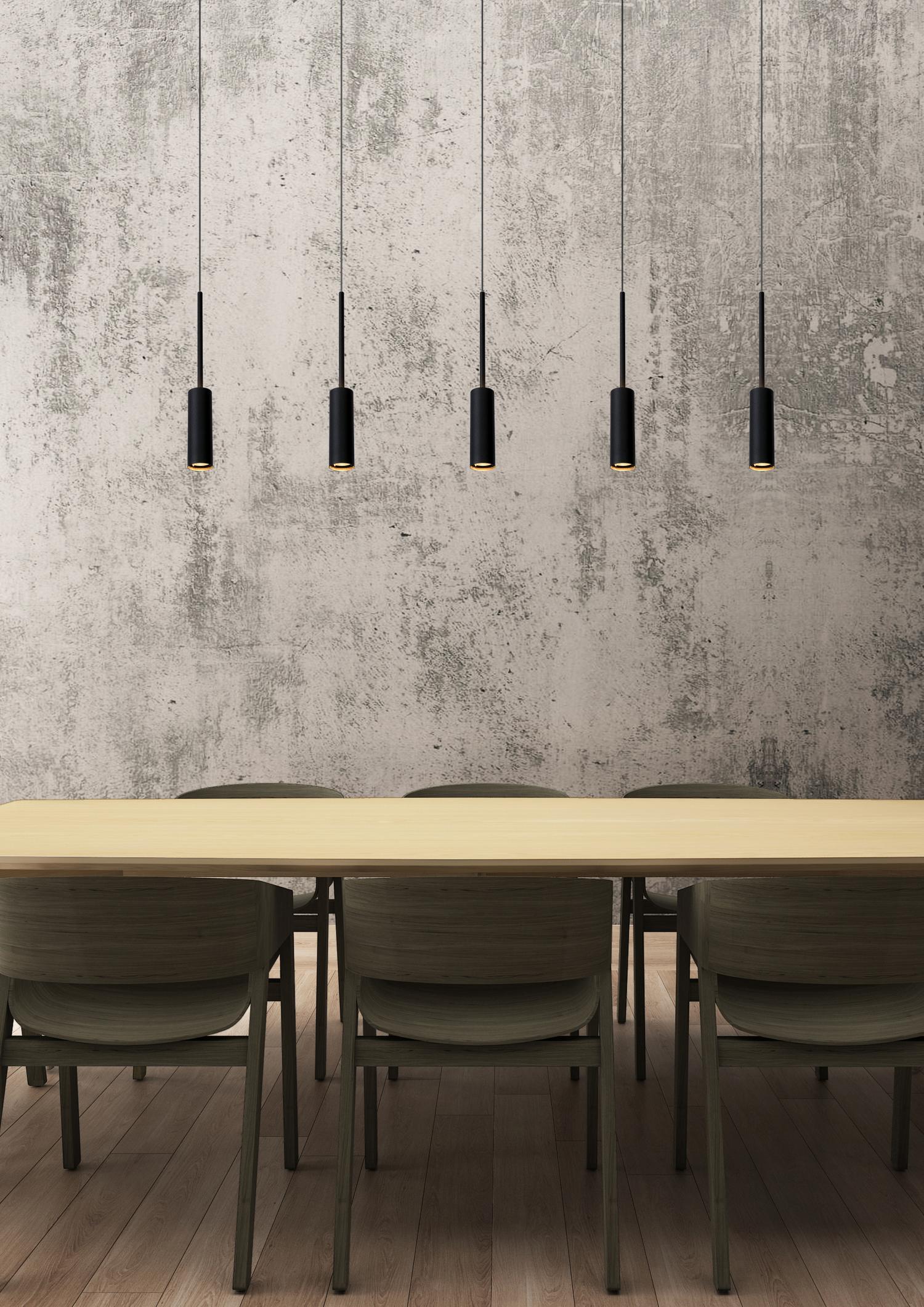 TUBULE - Hanglamp - LED - 5x7W 2700K - Zwart