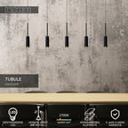 TUBULE - Hanglamp - LED - 5x7W 2700K - Zwart