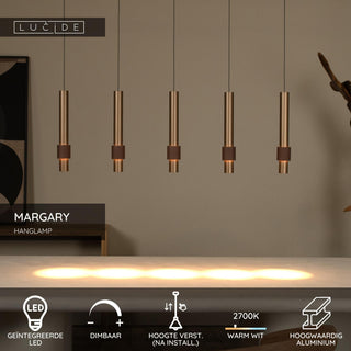 MARGARY - Suspension - LED Var. - 5x4,2W 2700K - Café