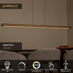 GRIFFITH - Suspension - LED Dimmable - CCT - 1x33W 2700K/4000K - Bronze