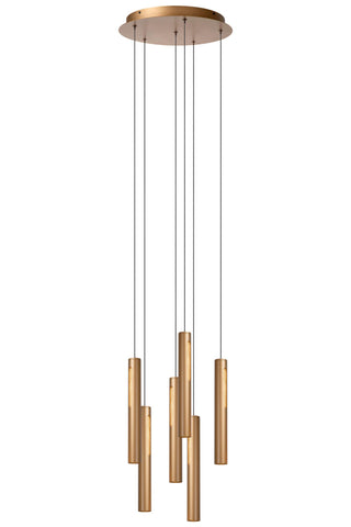 GRIFFITH - Pendant light - Ø 38 cm - LED Dimmable - CCT - 6x6W 2700K/4000K - Suitable for voids and high ceilings - Bronze