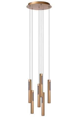 GRIFFITH - Pendant light - Ø 38 cm - LED Dimmable - CCT - 6x6W 2700K/4000K - Suitable for voids and high ceilings - Bronze
