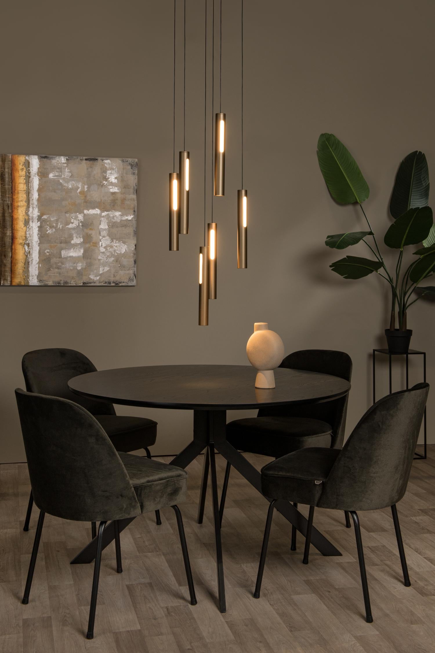 GRIFFITH - Suspension - Ø 38 cm - LED Dimmable - CCT - 6x6W 2700K/4000K - Convient aux vides et plafonds hauts - Bronze
