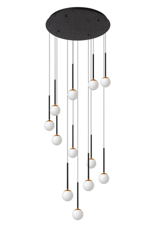 CALINA - Hanglamp - Ø 69,9 cm - LED Dimb. - 12x7,7W 2700K - Zwart