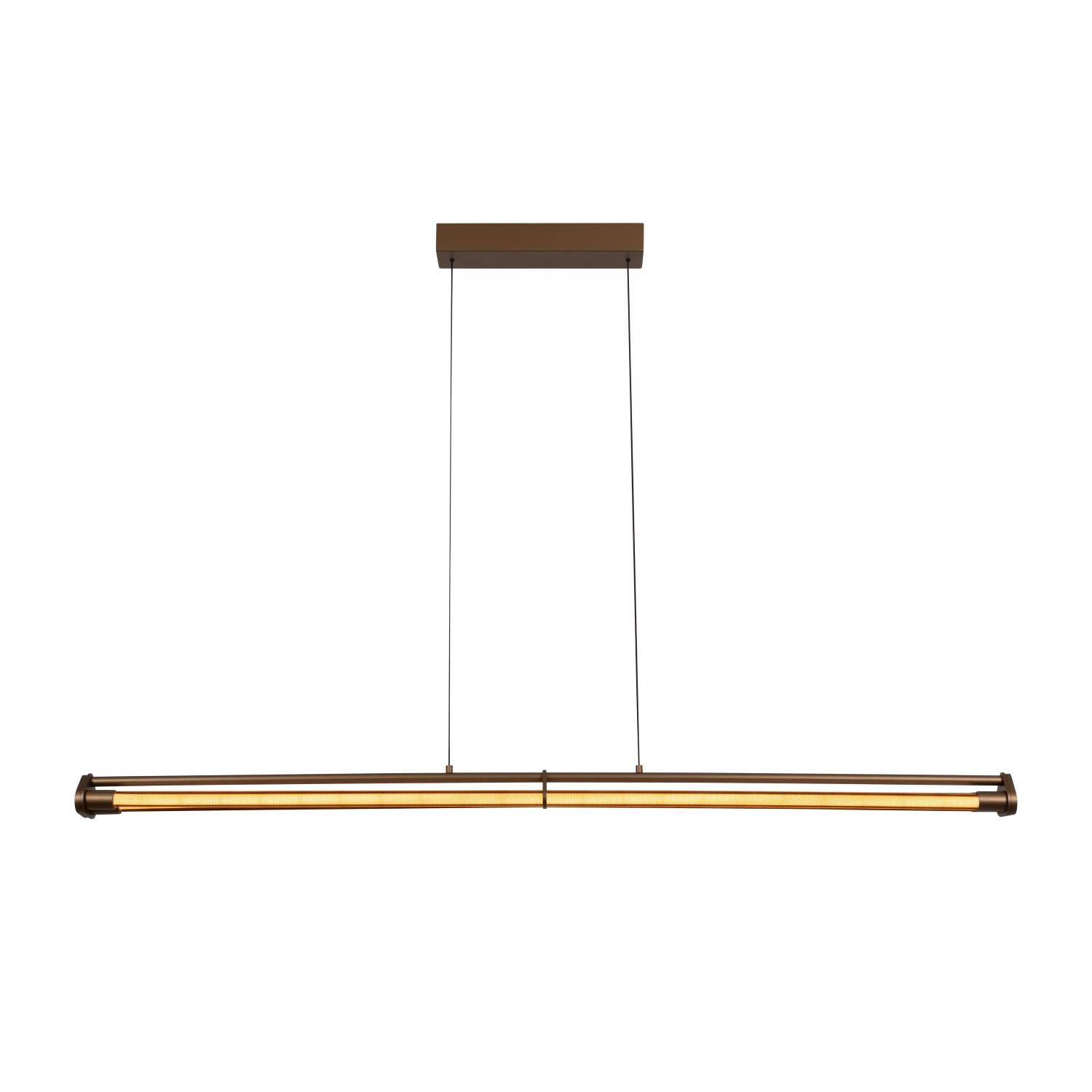 JANDERIN - Hanglamp - LED Dimb. - CCT - 2x16,5W 2200K/3300K - Handbewegingssensor - Champagne kleur | Vibes