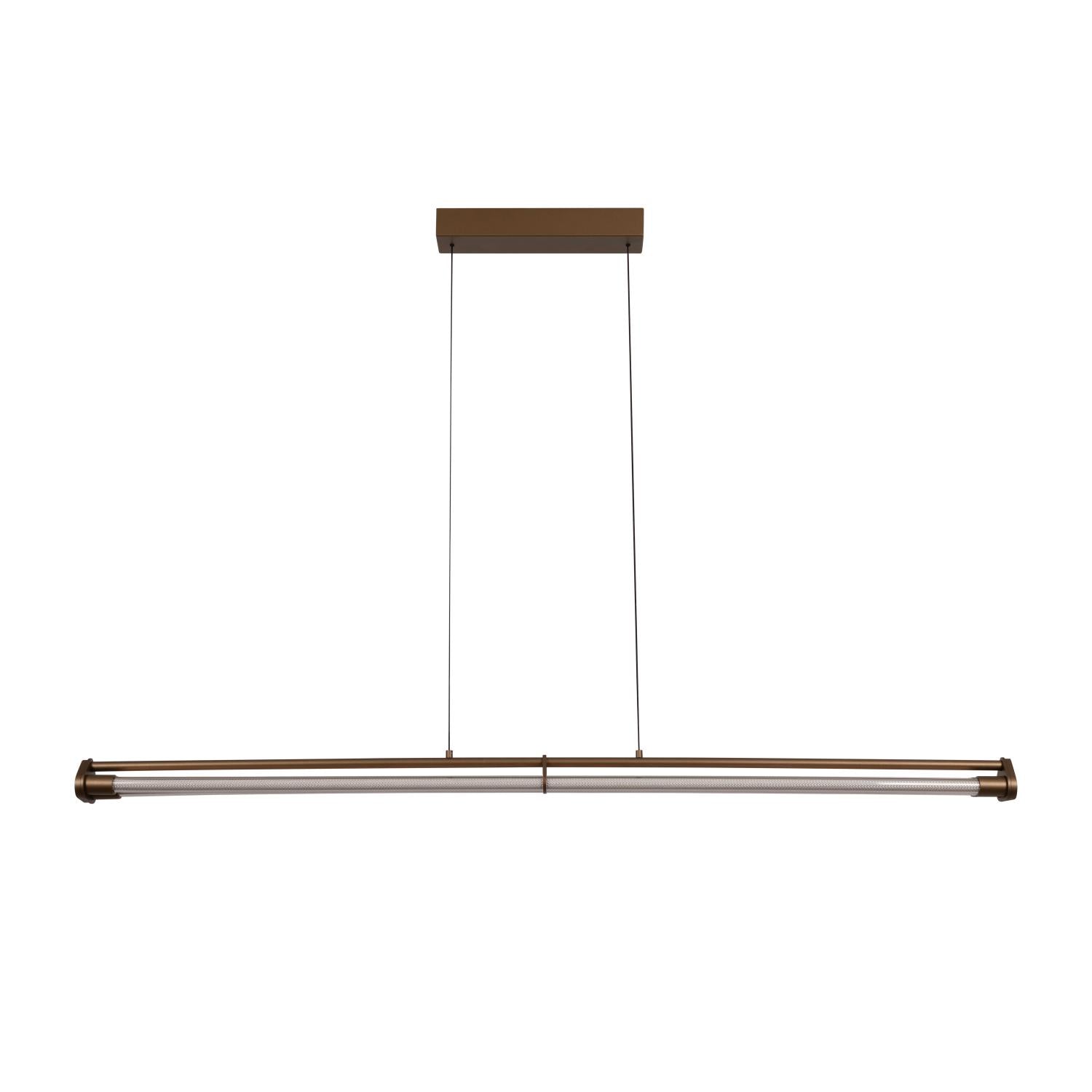 JANDERIN - Hanglamp - LED Dimb. - CCT - 2x16,5W 2200K/3300K - Handbewegingssensor - Champagne kleur | Vibes