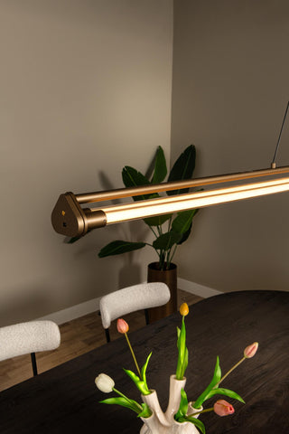 JANDERIN - Hanglamp - LED Dimb. - CCT - 2x16,5W 2200K/3300K - Handbewegingssensor - Champagne kleur | Vibes