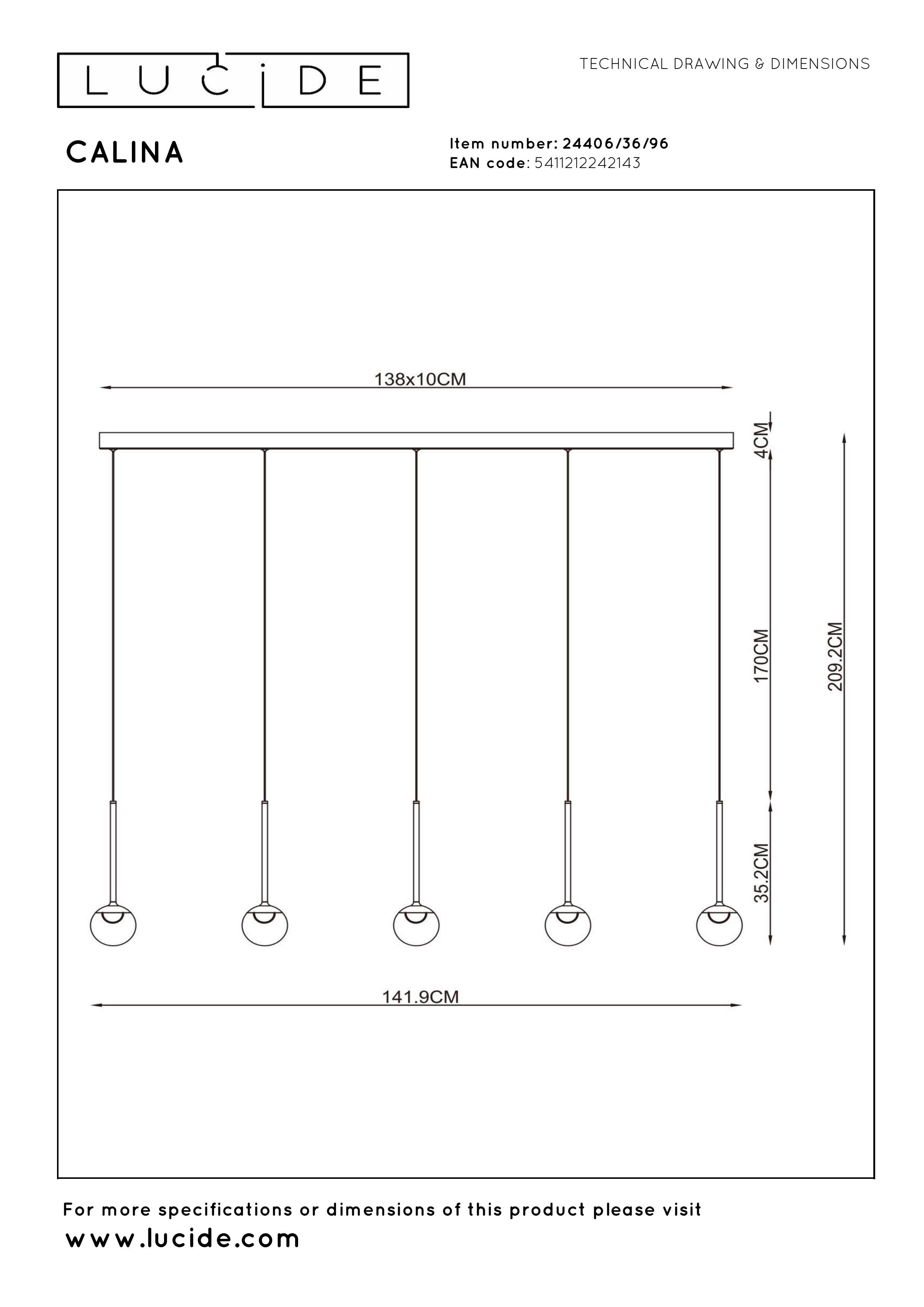 CALINA Suspension-Café-LED Dimm.-8,2W-2200K/3300K