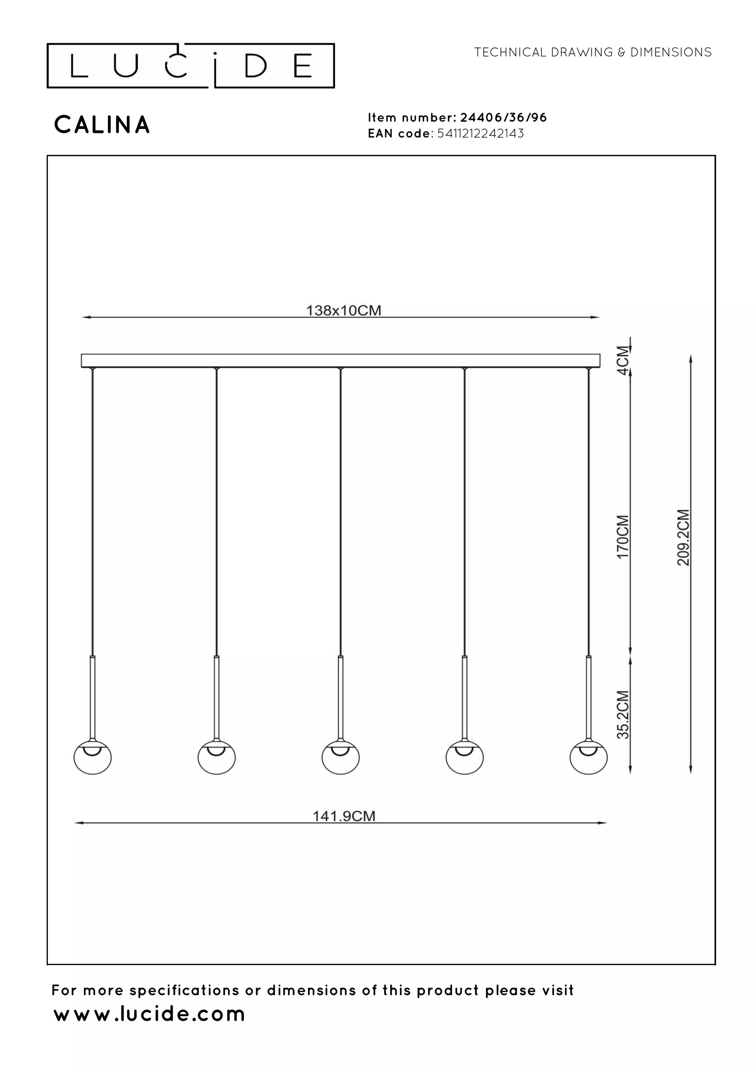 CALINA Suspension-Café-LED Dimm.-8,2W-2200K/3300K