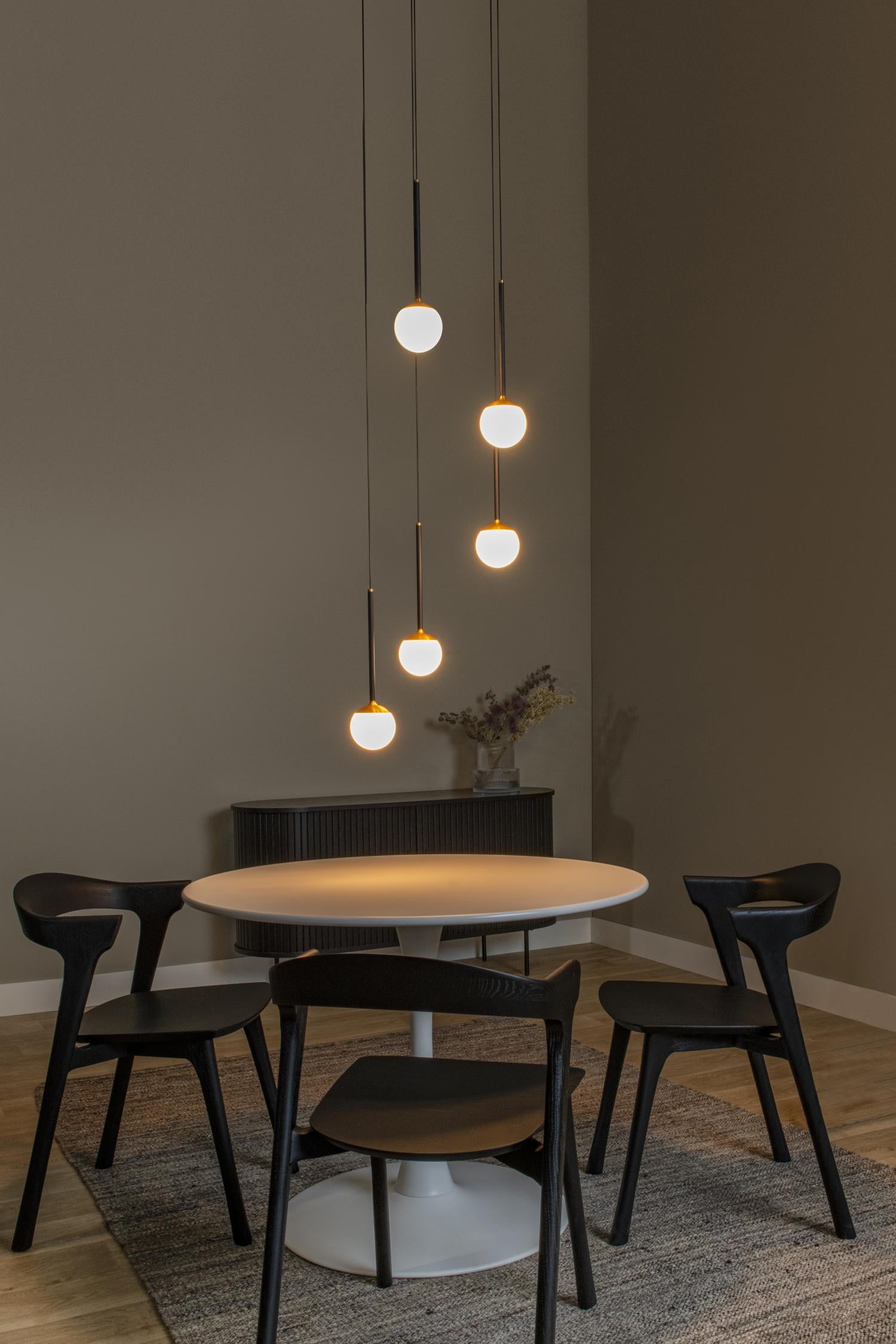 CALINA - Suspension - Ø 41,9 cm - LED Dimmable - CCT - 5x7,4W 2200K/3300K - Avec module LED remplaçable - Noir
