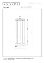 CALINA - Suspension - Ø 41,9 cm - LED Dimmable - CCT - 5x7,4W 2200K/3300K - Avec module LED remplaçable - Noir
