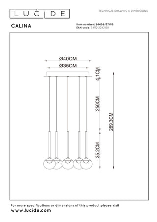 CALINA Pendant lamp-Amber-Ø41.9-LED Dimm.-8.4W