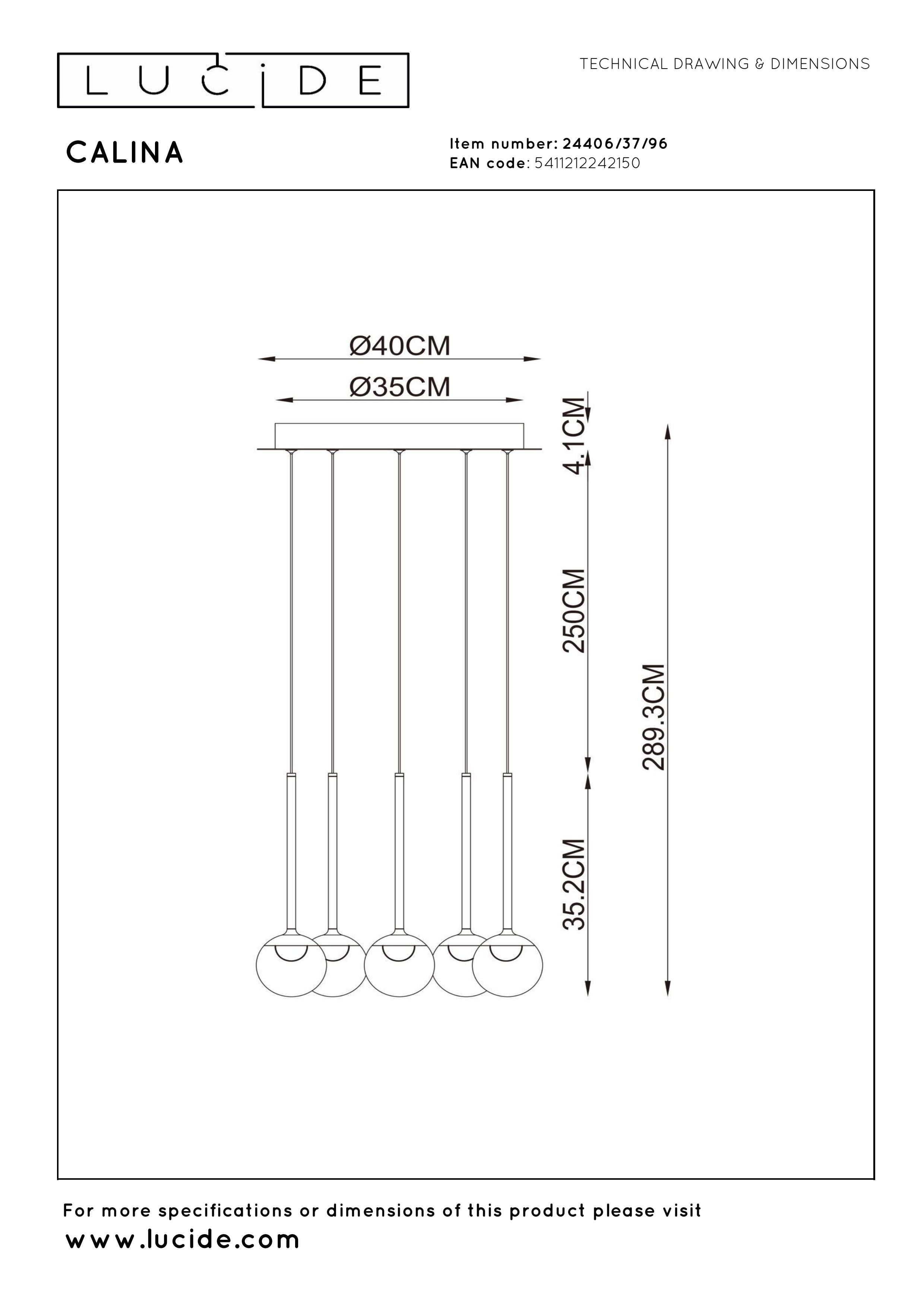 CALINA Suspension-Ambre-Ø41,9-LED Dimm.-8,4W