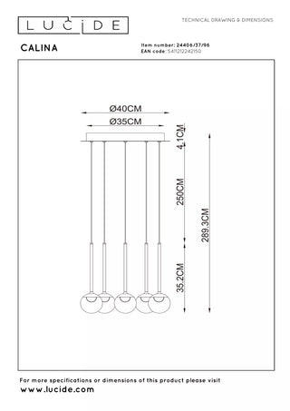CALINA Suspension-Ambre-Ø41,9-LED Dimm.-8,4W