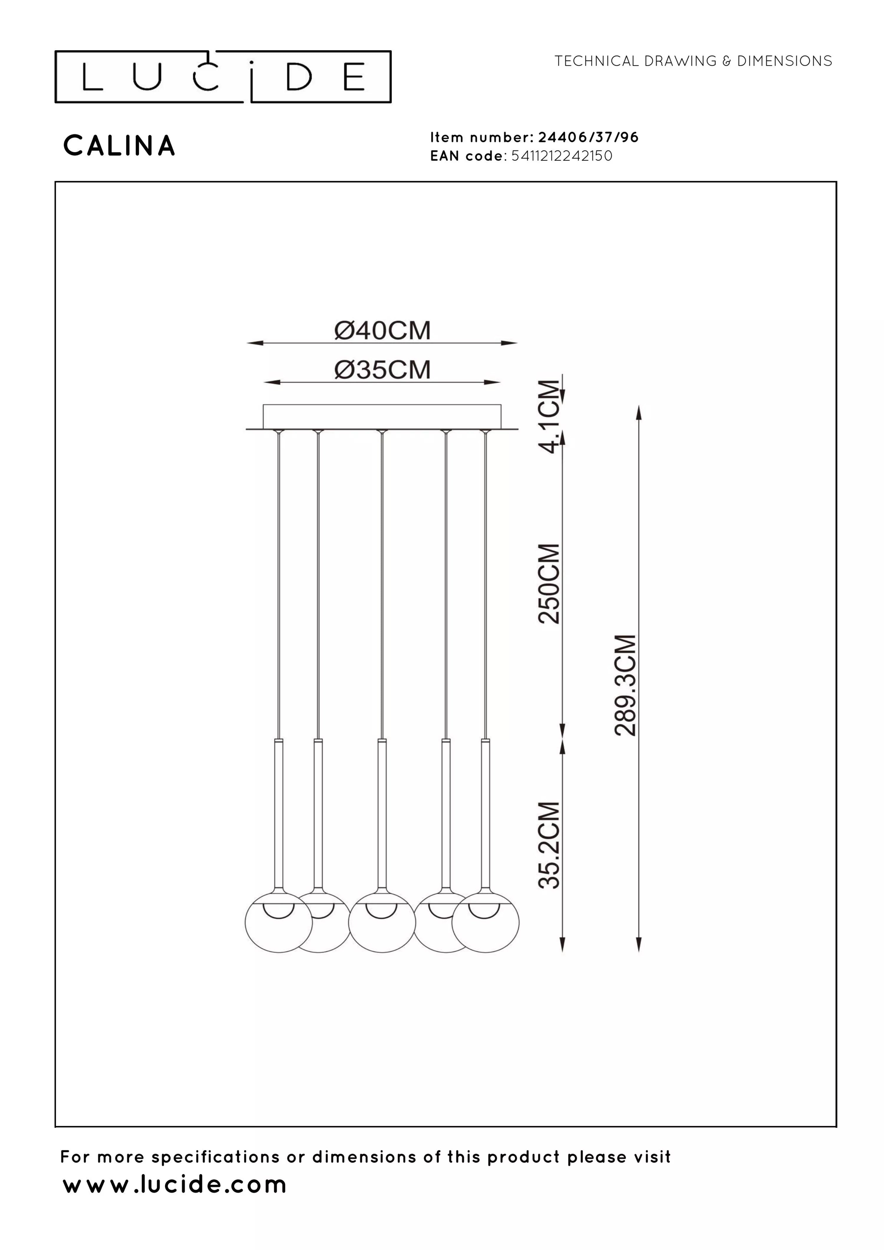 CALINA Suspension-Ambre-Ø41,9-LED Dimm.-8,4W