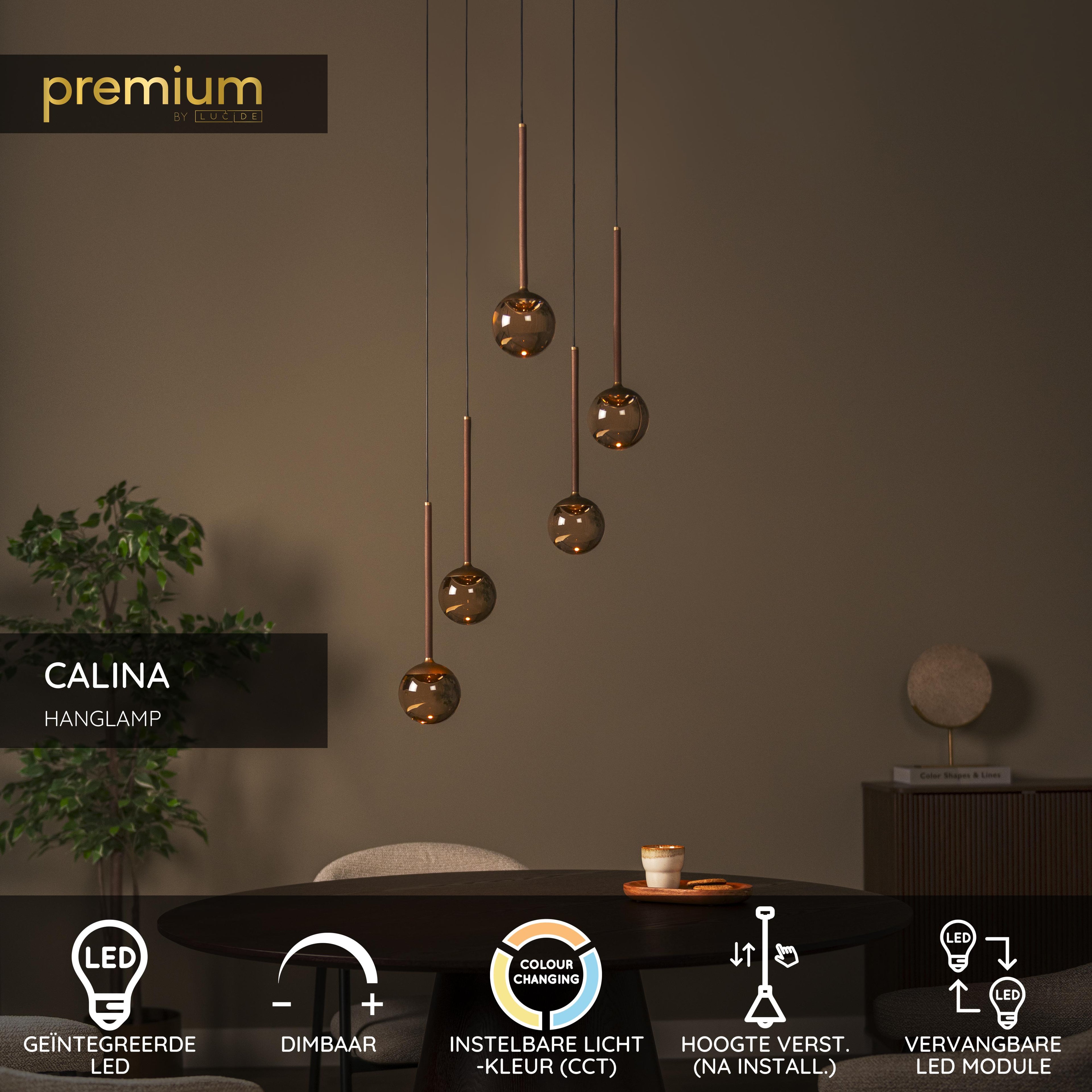 CALINA Suspension-Ambre-Ø41,9-LED Dimm.-8,4W