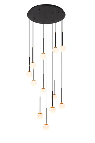CALINA - Pendant light - Ø 69,9 cm - LED Dimmable - CCT - 12x7W 2200K/3300K - With replaceable LED module - Black