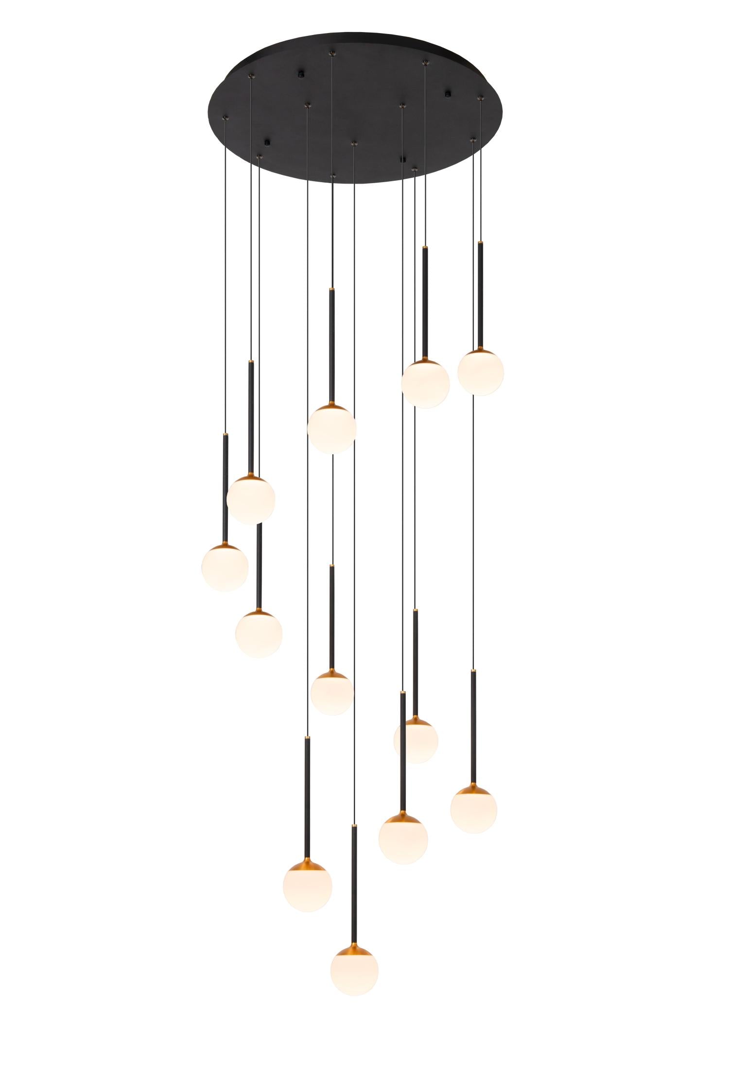 CALINA - Pendant light - Ø 69,9 cm - LED Dimmable - CCT - 12x7W 2200K/3300K - With replaceable LED module - Black