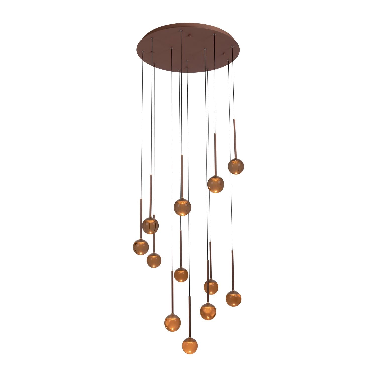 CALINA - Suspension - Ø 69,9 cm - LED Dimmable - CCT - 12x7W 2200K/3300K - Avec module LED remplaçable - Café