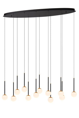CALINA - Hanglamp - LED Dimb. - CCT - 12x7W 2200K/3300K - Met vervangbare LED-module - Zwart