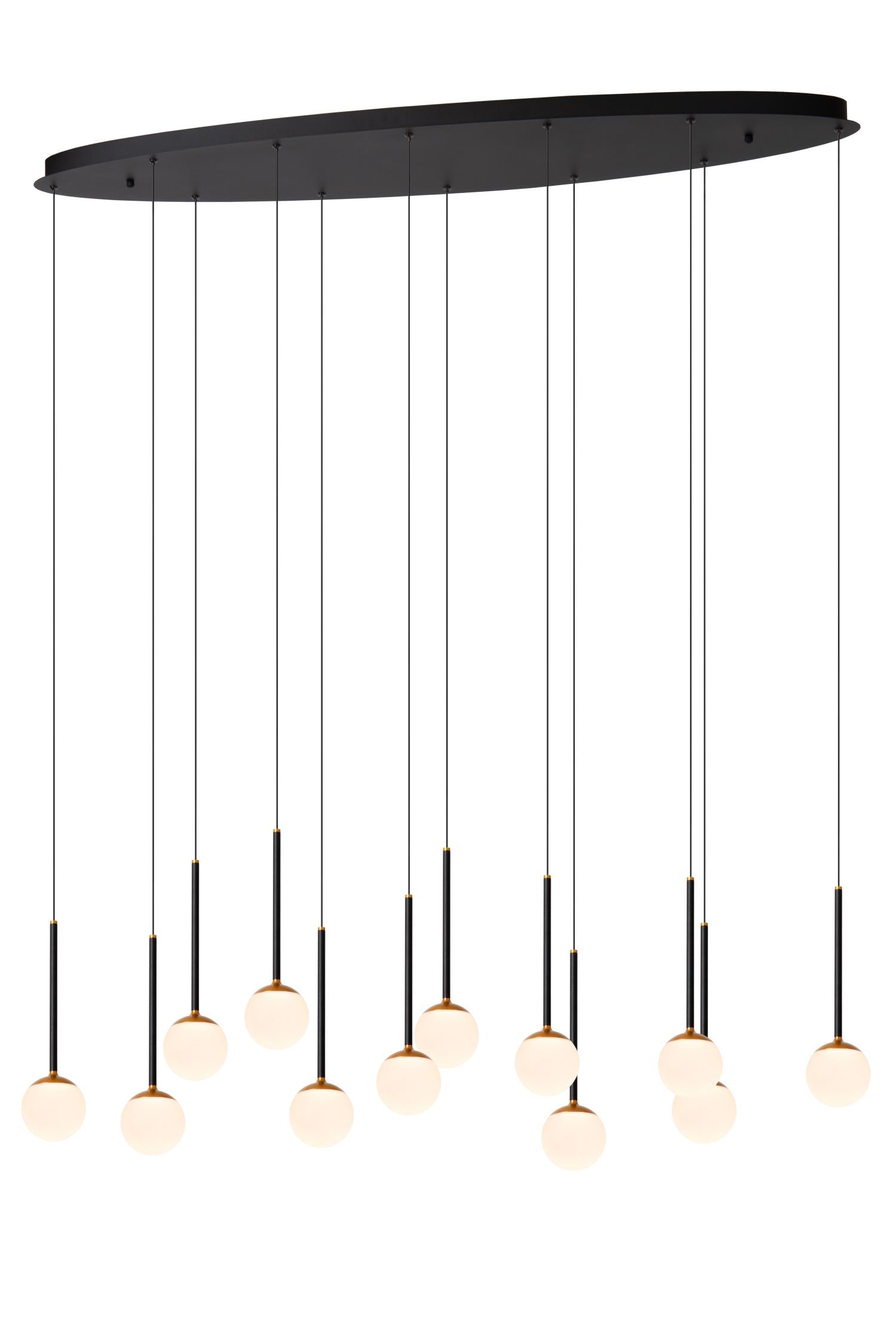 CALINA - Hanglamp - LED Dimb. - CCT - 12x7W 2200K/3300K - Met vervangbare LED-module - Zwart