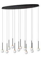 CALINA - Hanglamp - LED Dimb. - CCT - 12x7W 2200K/3300K - Met vervangbare LED-module - Zwart