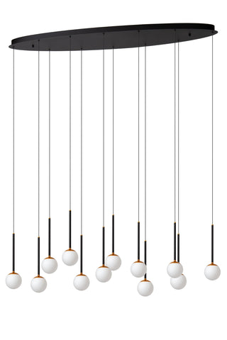 CALINA - Hanglamp - LED Dimb. - CCT - 12x7W 2200K/3300K - Met vervangbare LED-module - Zwart