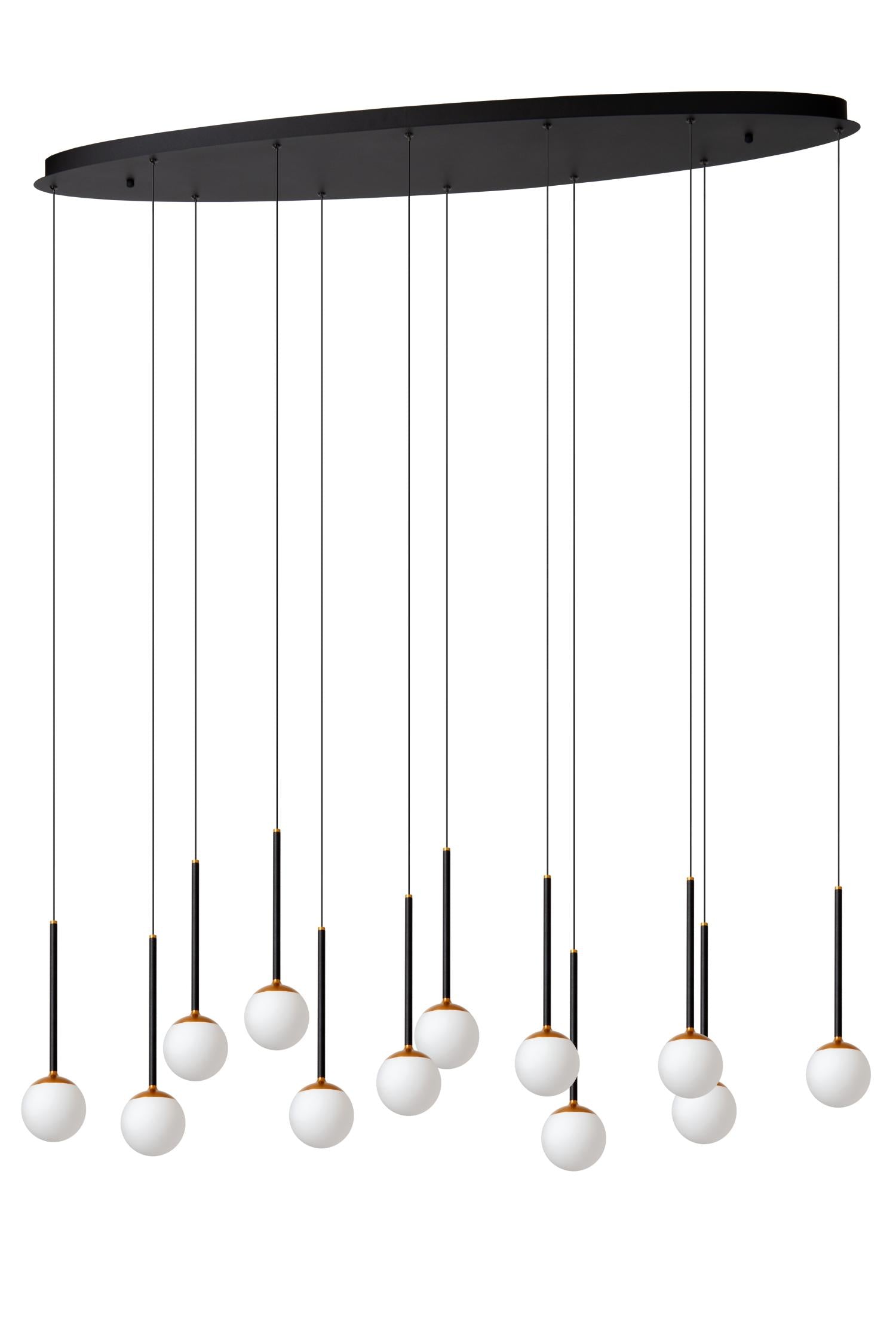 CALINA - Hanglamp - LED Dimb. - CCT - 12x7W 2200K/3300K - Met vervangbare LED-module - Zwart