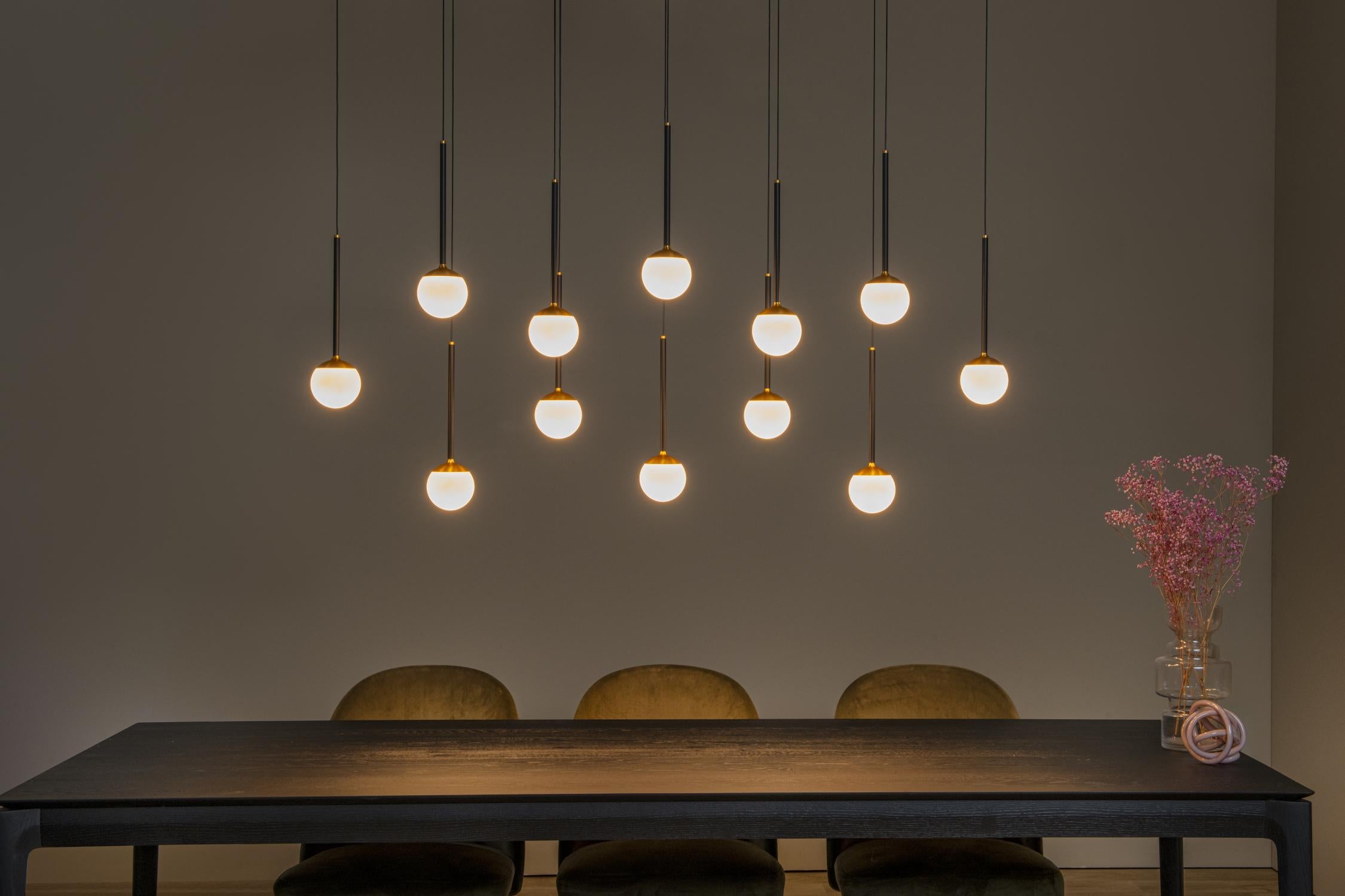CALINA - Hanglamp - LED Dimb. - CCT - 12x7W 2200K/3300K - Met vervangbare LED-module - Zwart