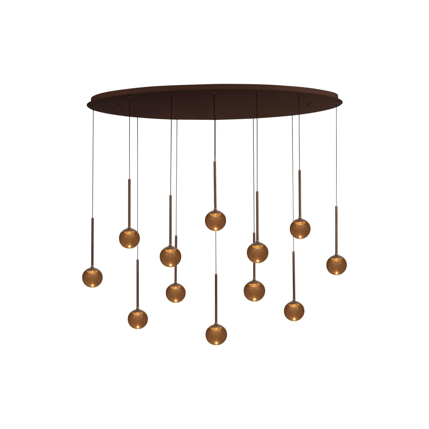 CALINA - Suspension - LED Dimmable - CCT - 12x7W 2200K/3300K - Avec module LED remplaçable - Café