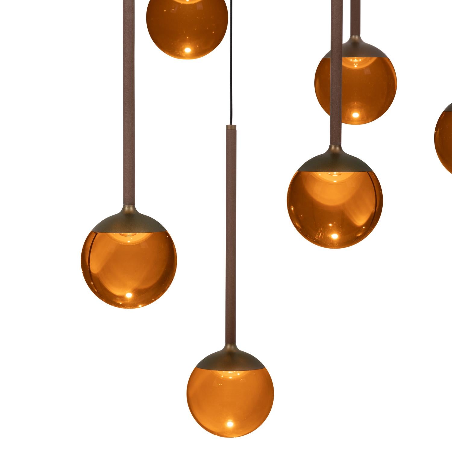 CALINA - Suspension - LED Dimmable - CCT - 12x7W 2200K/3300K - Avec module LED remplaçable - Café