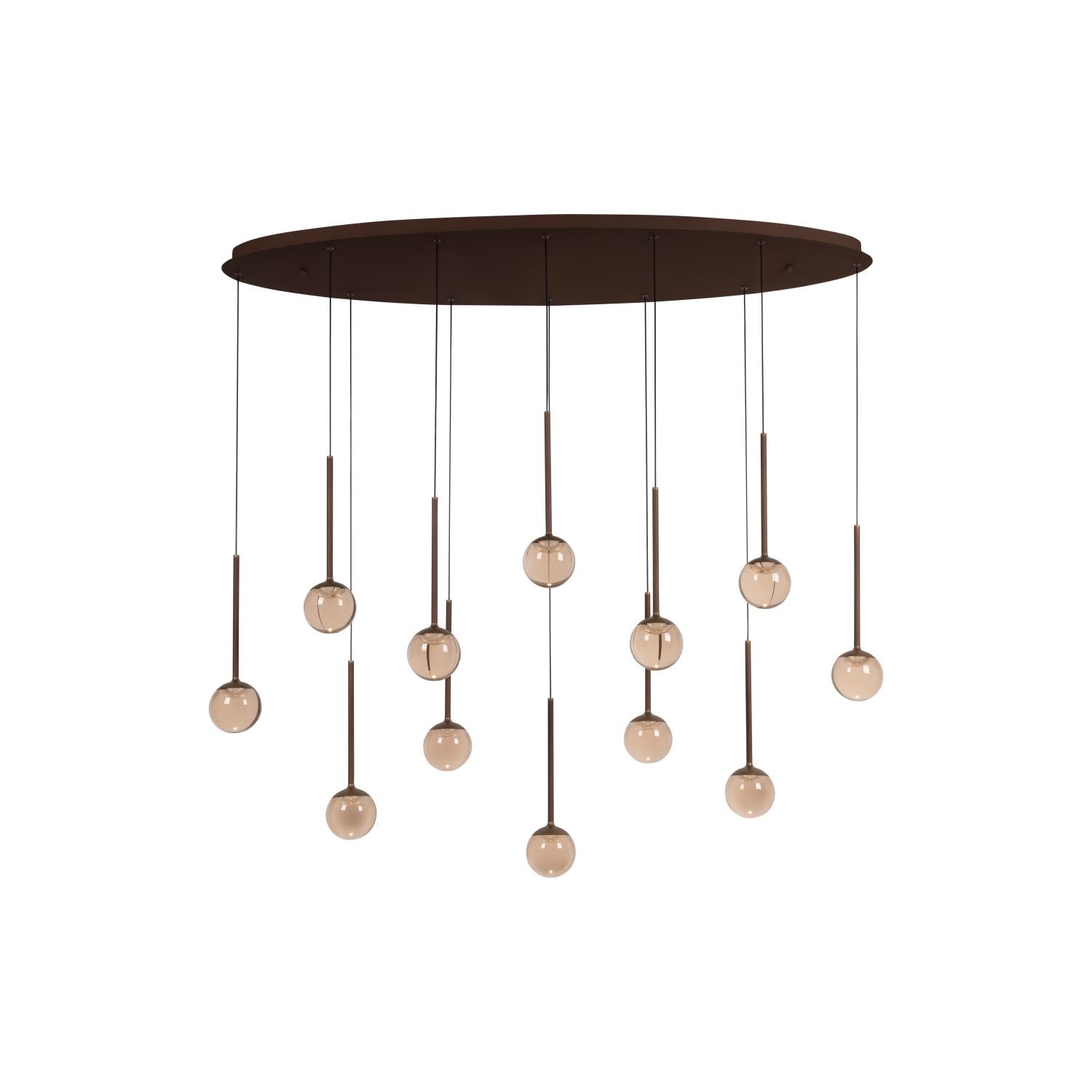CALINA - Suspension - LED Dimmable - CCT - 12x7W 2200K/3300K - Avec module LED remplaçable - Café