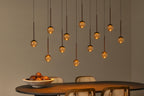 CALINA - Suspension - LED Dimmable - CCT - 12x7W 2200K/3300K - Avec module LED remplaçable - Café