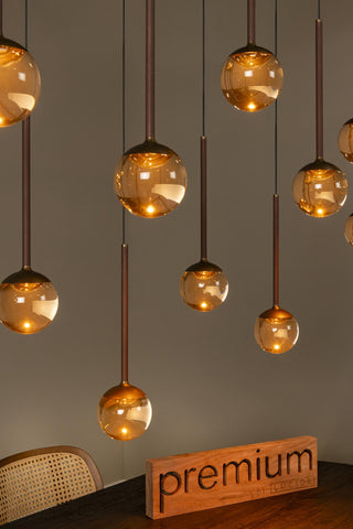 CALINA - Suspension - LED Dimmable - CCT - 12x7W 2200K/3300K - Avec module LED remplaçable - Café